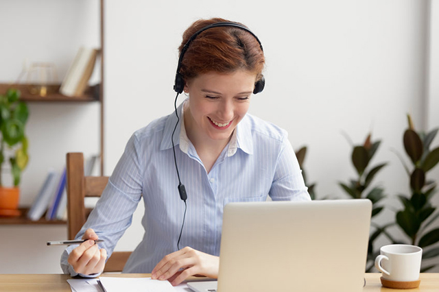 image of lady using laptop